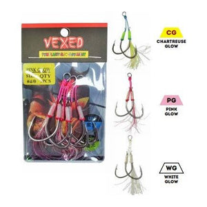 VEXED TWIN FLASHY JIG ASSISTS 3/0 PINK GLOW